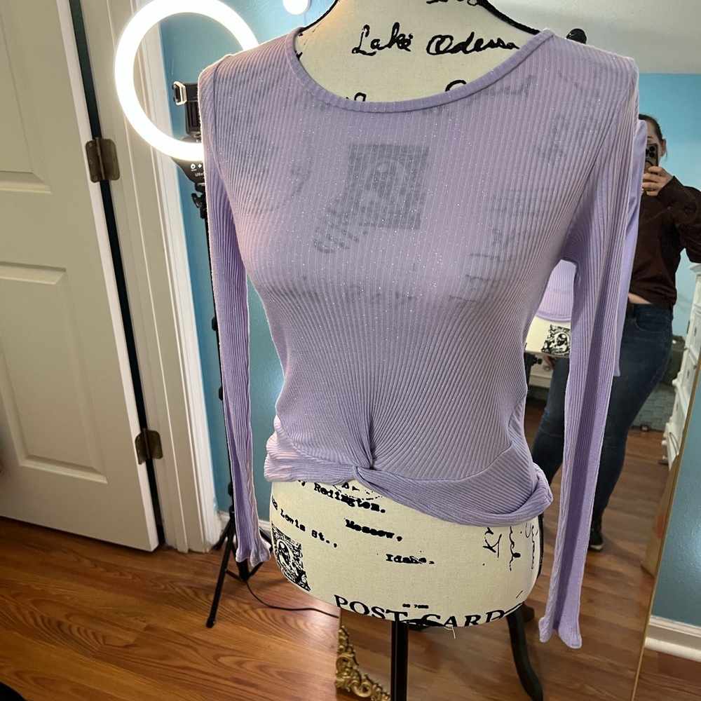 Planet Gold Lilac Long Sleeve Top
